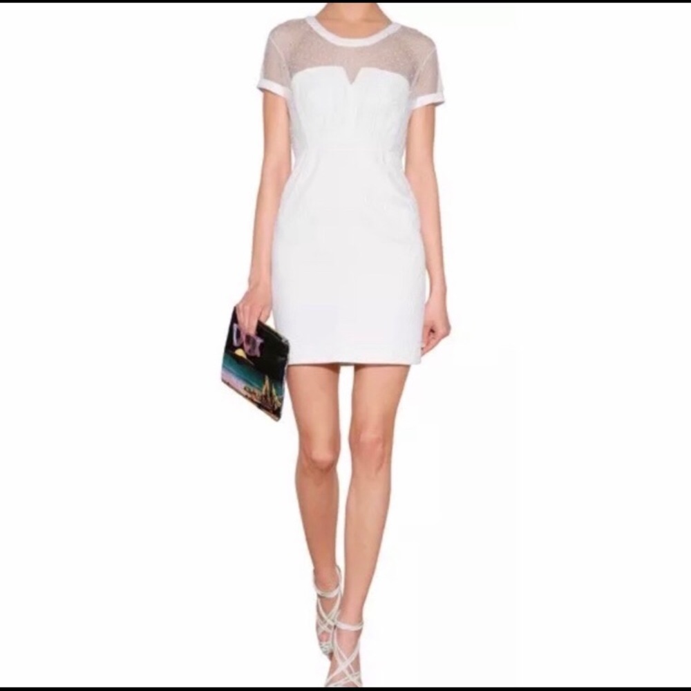The Kooples Suiss Dot Sheer Bustier Sheath Dress